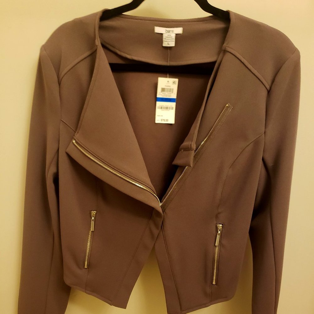 Bar III zip-front blazer
